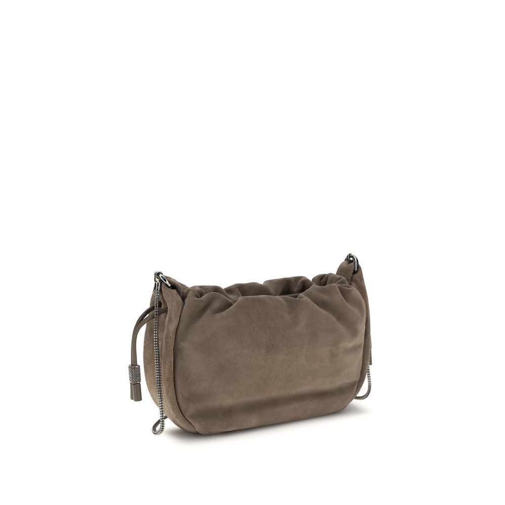 Brunello Cucinelli Brown Calf Leather Bos Taurus Shoulder Women's Bag