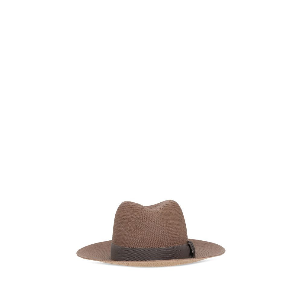 Brunello Cucinelli Brown Raffia Women's Fedora