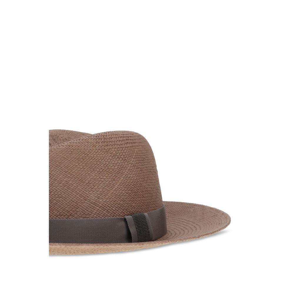 Brunello Cucinelli Brown Raffia Women's Fedora