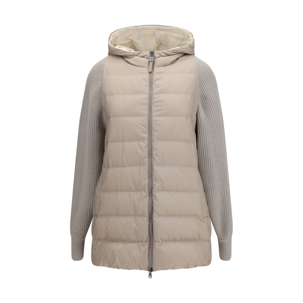 Brunello Cucinelli Gray Polyester Full-Length Women's Jacket