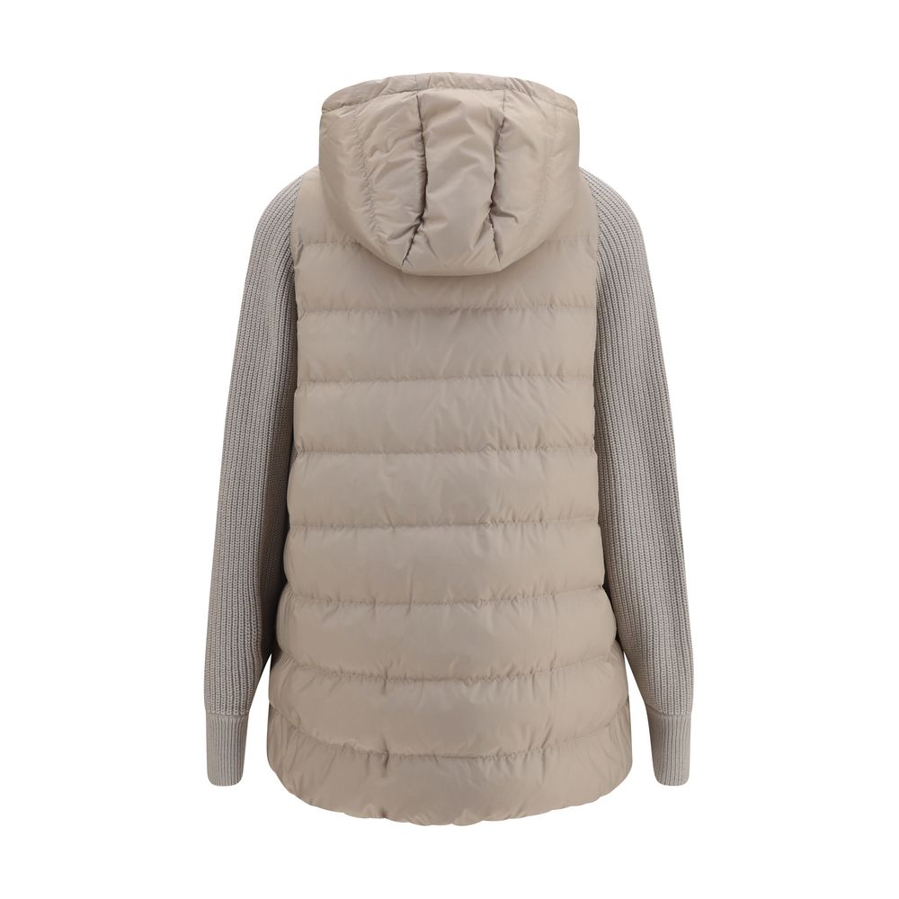 Brunello Cucinelli Gray Polyester Full-Length Women's Jacket