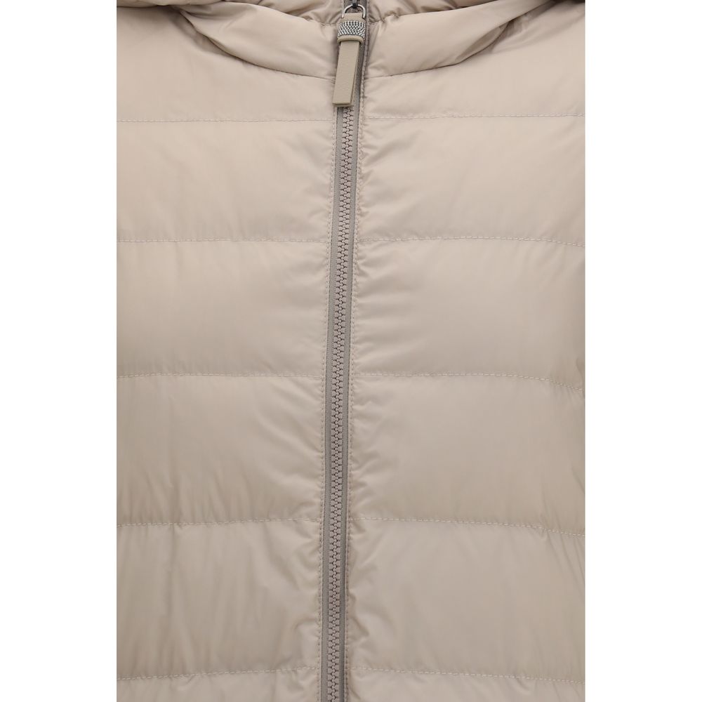 Brunello Cucinelli Gray Polyester Full-Length Women's Jacket