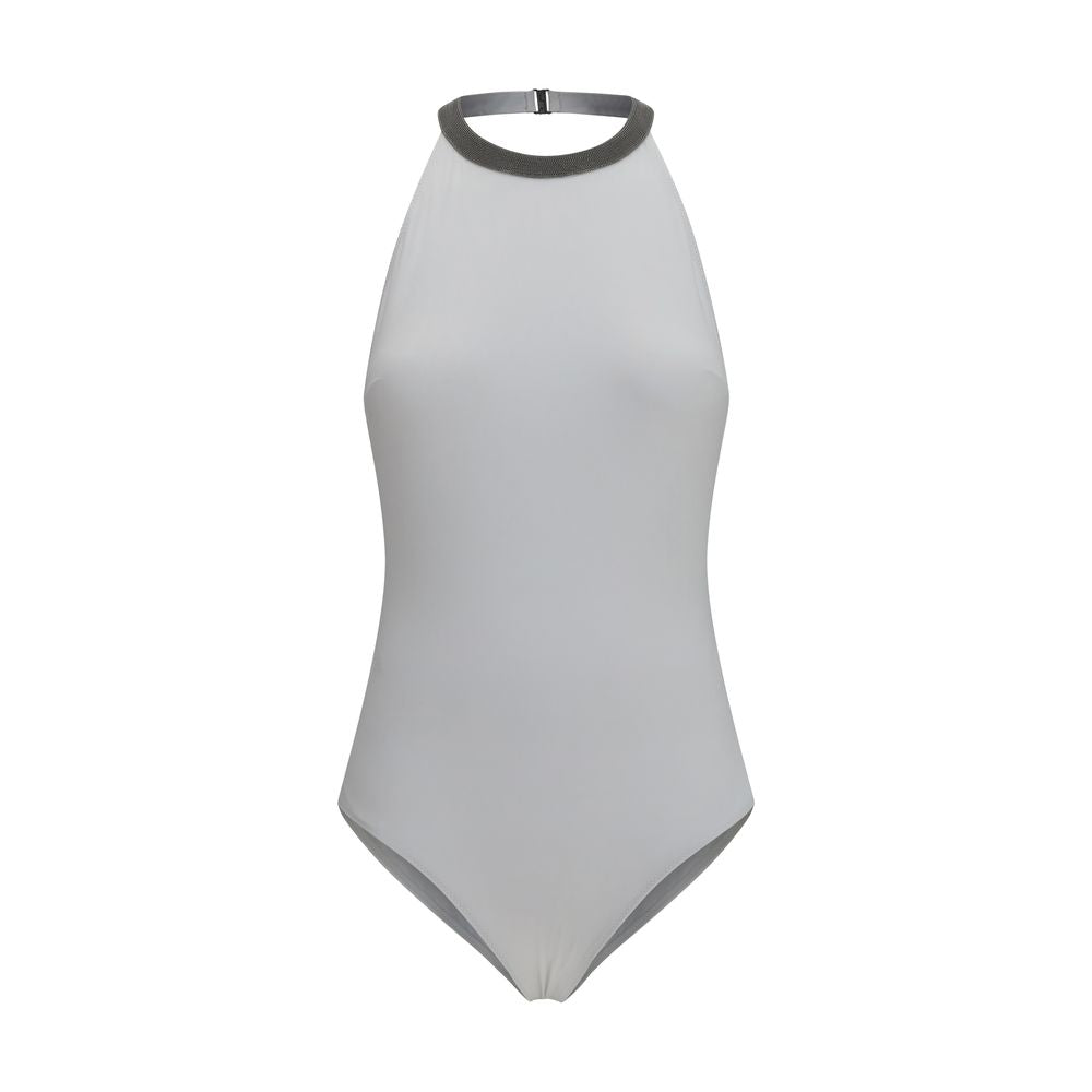 Brunello Cucinelli White Polyamide One-Piece Women's Swimsuit