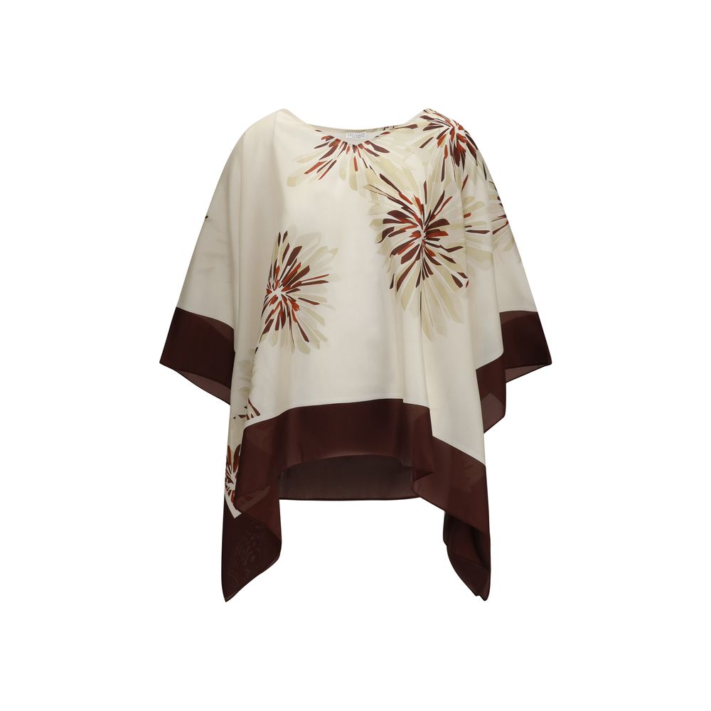 Brunello Cucinelli Multicolor Silk Women's Blouse