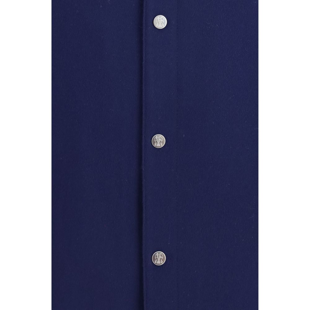 Brunello Cucinelli Blue Cashmere Full-Length Men's Jacket
