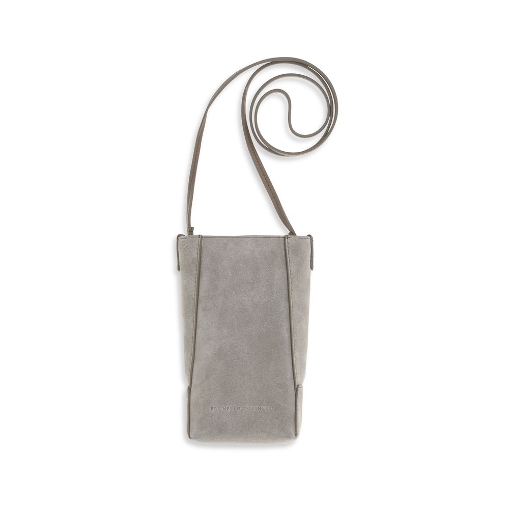 Brunello Cucinelli Gray Calf Leather Bos Taurus Other Women's Accessories