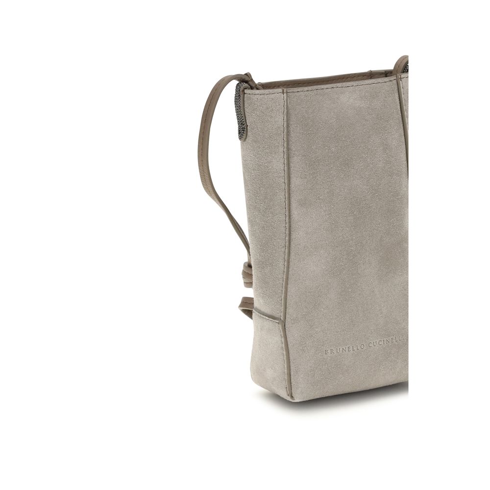 Brunello Cucinelli Gray Calf Leather Bos Taurus Other Women's Accessories