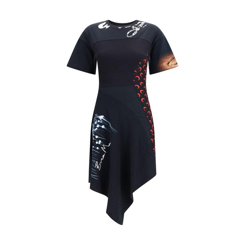 Marine Serre Black Cotton Casual Women's Dress