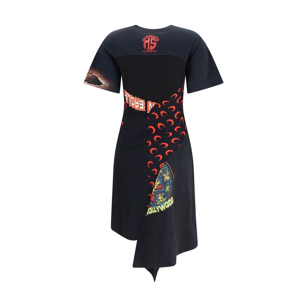 Marine Serre Black Cotton Casual Women's Dress