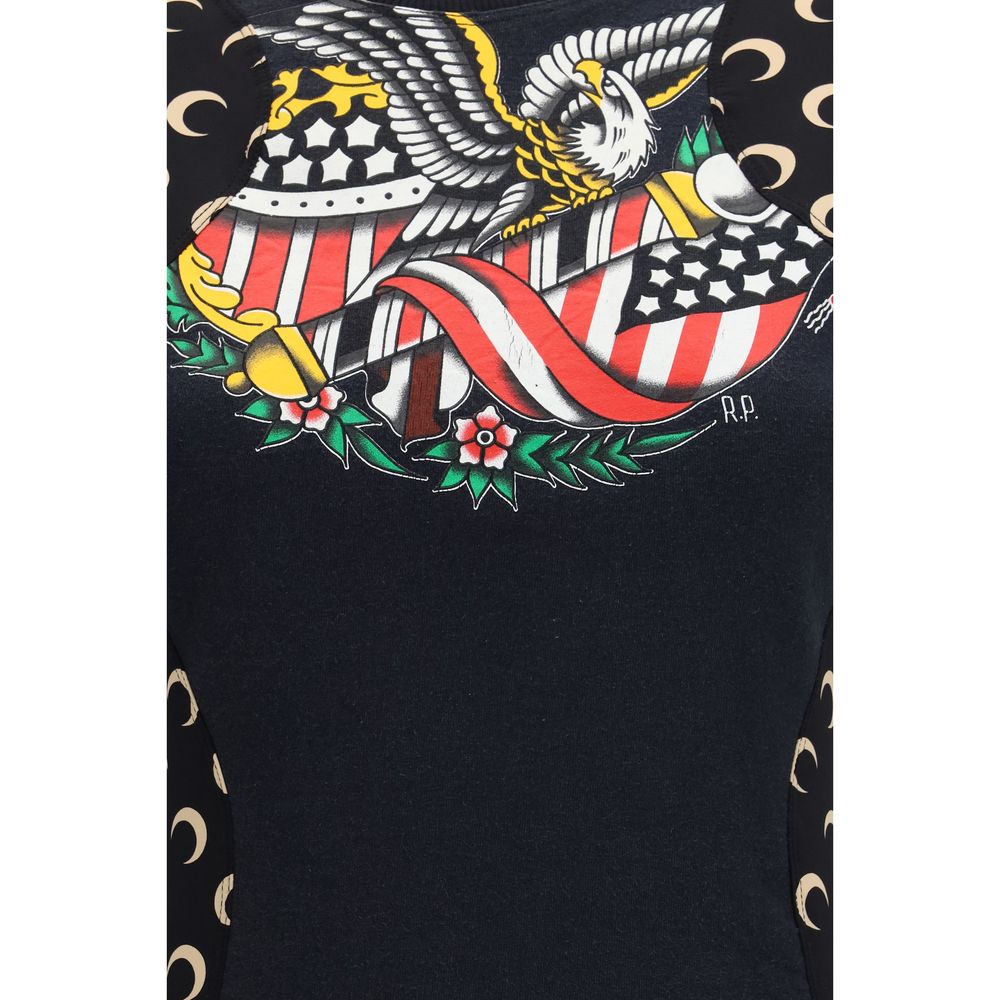 Marine Serre Black Cotton Casual Women's Dress