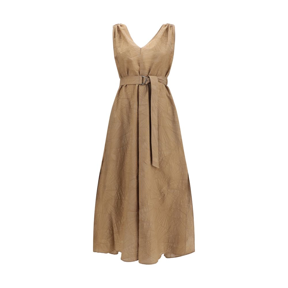 Brunello Cucinelli Beige Cotton Casual Women's Dress