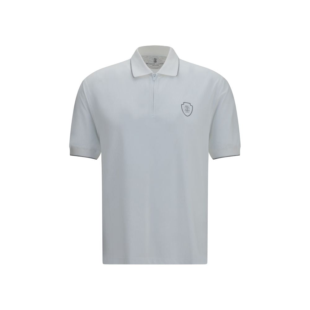 Brunello Cucinelli White Polyamide Polo Men's Shirt