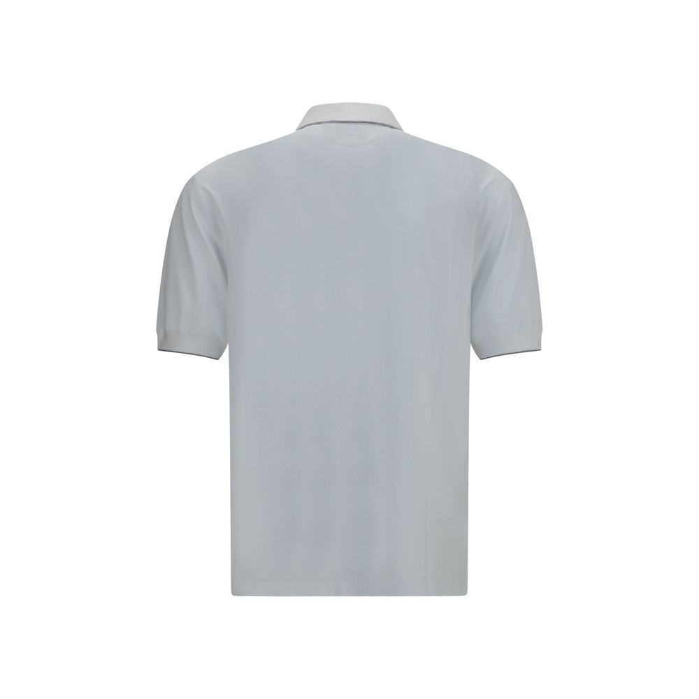 Brunello Cucinelli White Polyamide Polo Men's Shirt