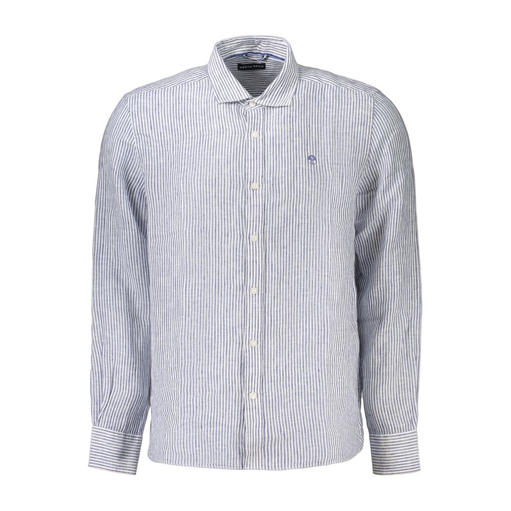 North Sails Blue Linen Men's Men's Shirt