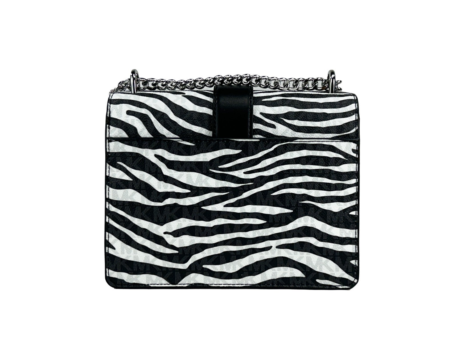 Michael Kors Michael Kors Greenwich Small Print Logo Crossbody Tote Chain Bag Black/White Women's $498