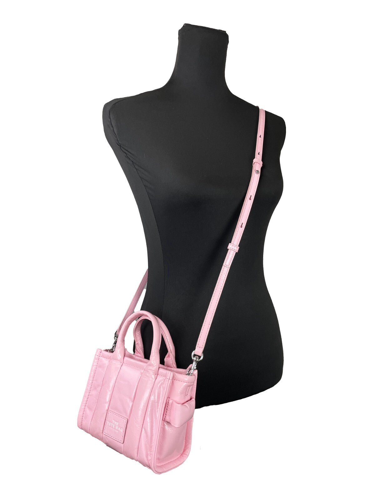 Marc Jacobs Marc Jacobs The Shiny Crinkle Micro Tote Bubblegum Leather Women's Crossbody