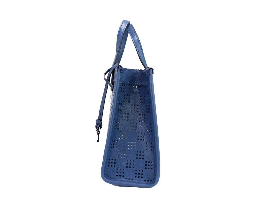 Marc Jacobs Marc Jacobs Mini Grind Blue Sea Perforated Leather Crossbody Tote Bag Women's Purse