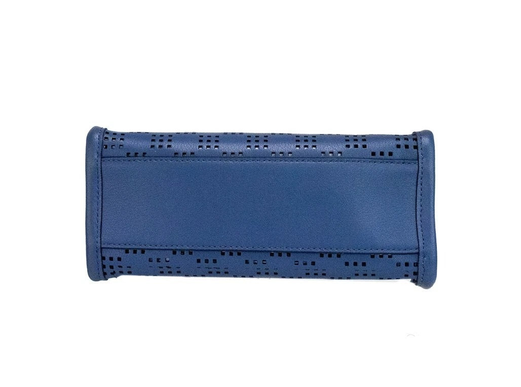 Marc Jacobs Marc Jacobs Mini Grind Blue Sea Perforated Leather Crossbody Tote Bag Women's Purse
