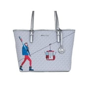 Michael Kors Michael Kors Jet Set Travel Girls Medium Signature Carryall Tote White Women's MK