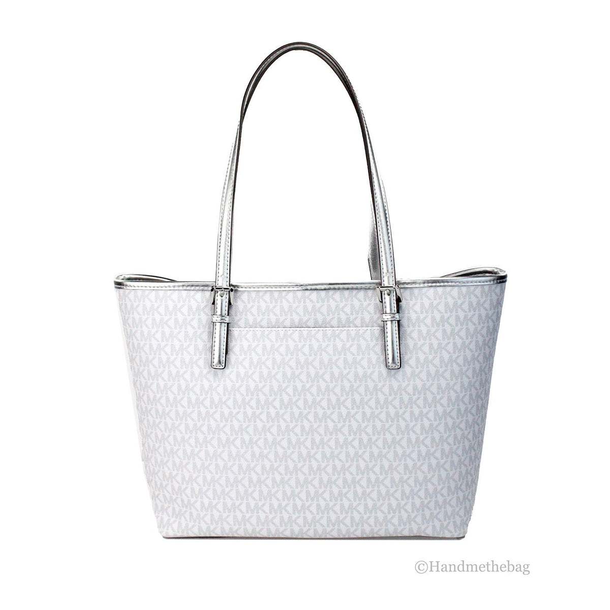 Michael Kors Michael Kors Jet Set Travel Girls Medium Signature Carryall Tote White Women's MK