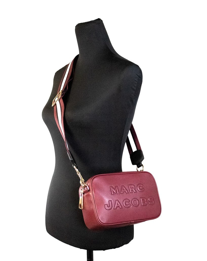 Marc Jacobs Marc Jacobs Flash Pomegranate Smooth Leather Embossed Camera Crossbody Bag Women's Purse