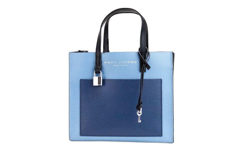 Marc Jacobs Marc Jacobs Grind Mini Blue Heaven Colorblock Leather Tote Crossbody Bag Women's Purse