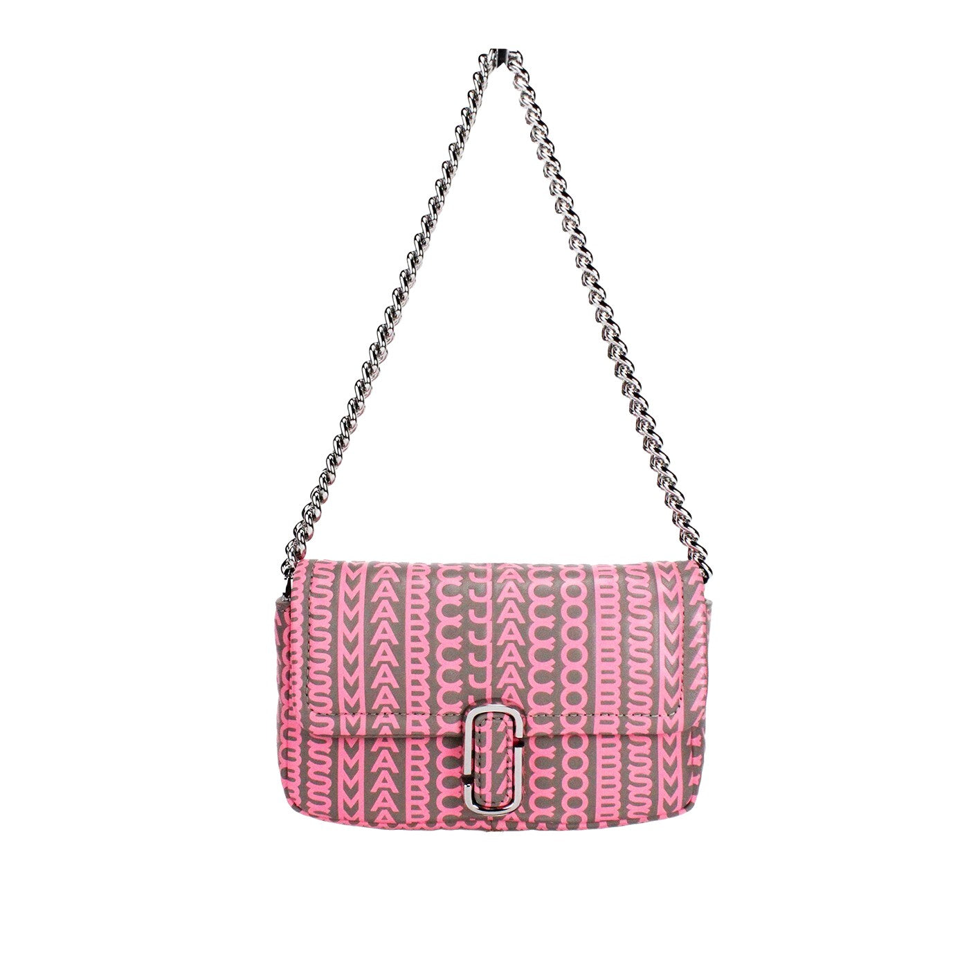 Marc Jacobs Marc Jacobs Neon Pink The Monogram Leather J Marc Mini Shoulder Bag Women's Crossbody