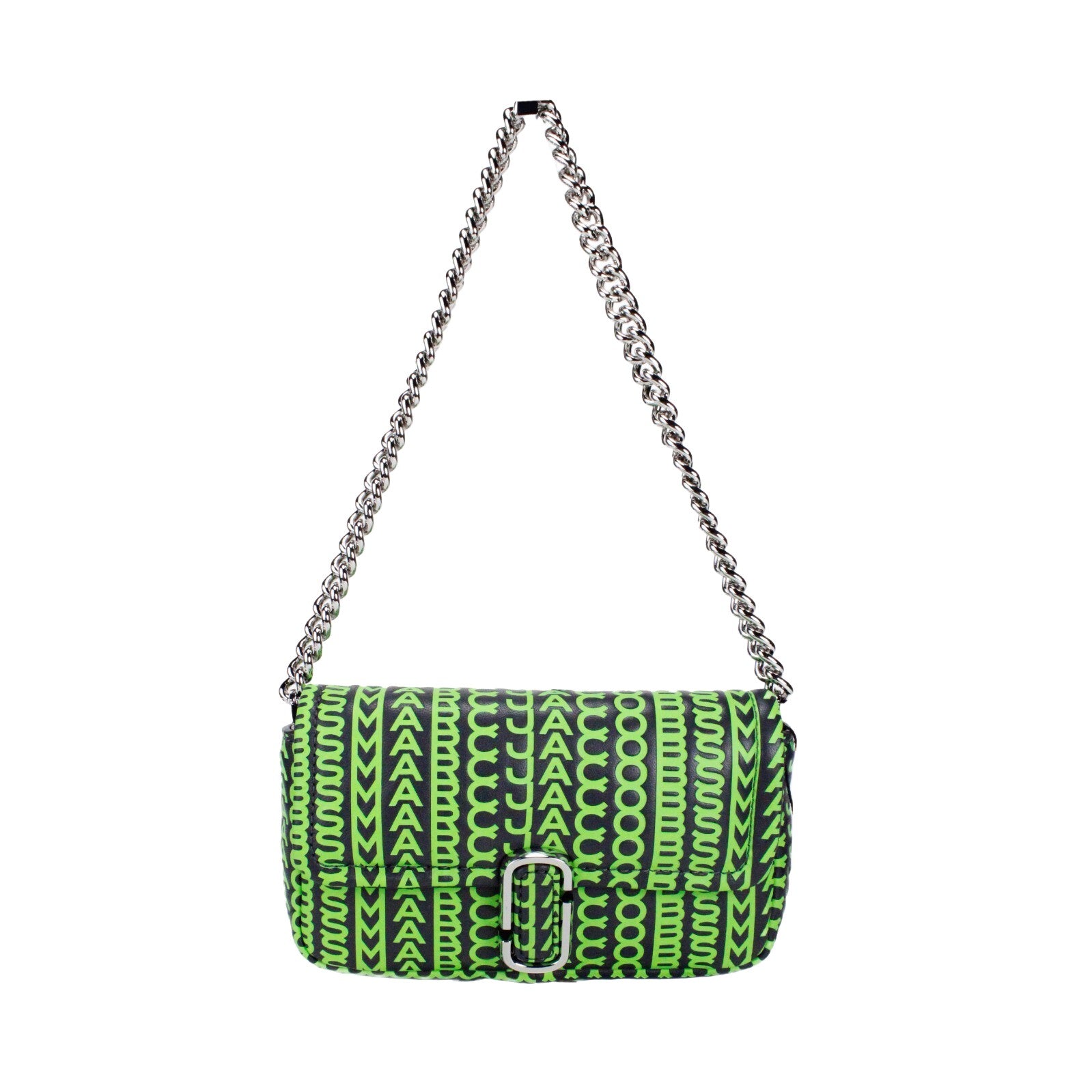 Marc Jacobs Marc Jacobs Neon Green The Monogram Leather J Marc Mini Shoulder Bag Women's Crossbody