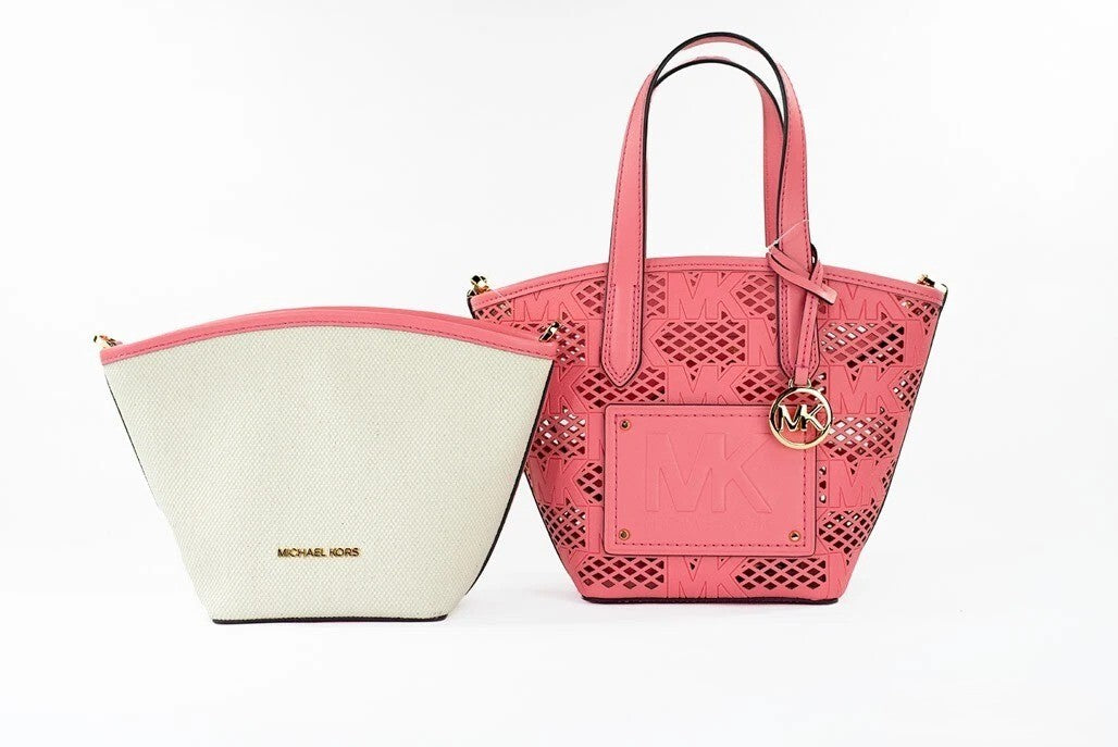 Michael Kors Michael Kors Kimber Small Tea Rose Leather 2-In-1 Zip Tote Messenger Bag Women's Purse