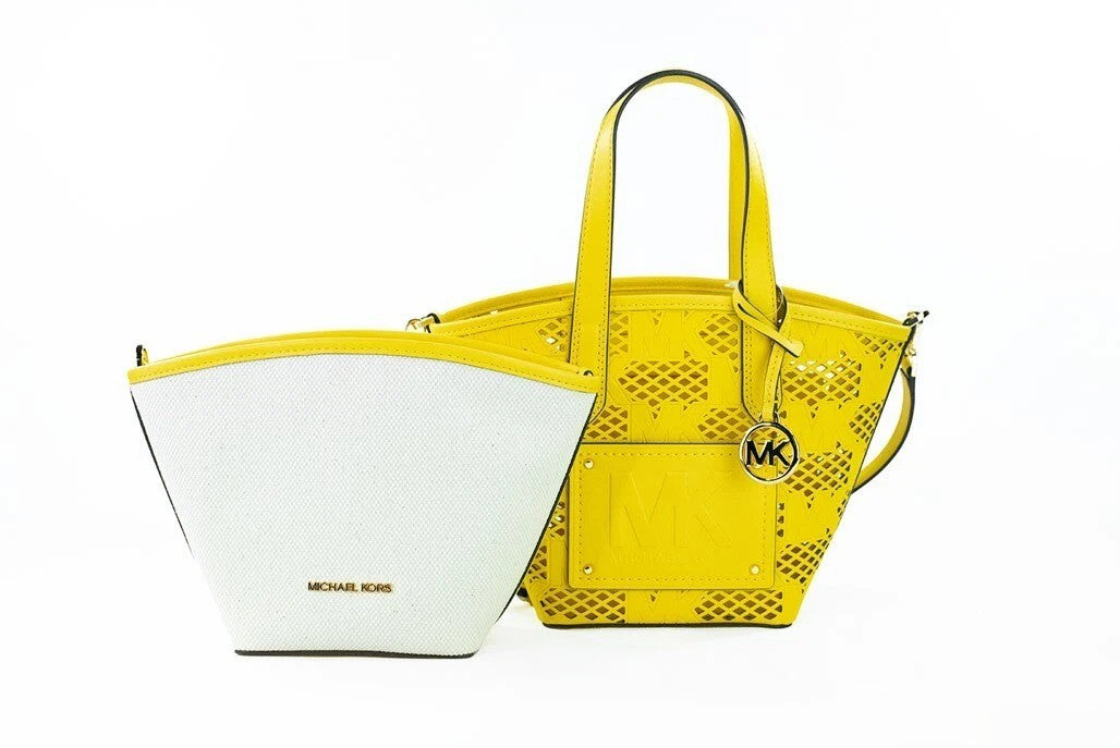 Michael Kors Michael Kors Kimber Small Daffodil Leather 2-In-1 Zip Tote Messenger Bag Women's Purse
