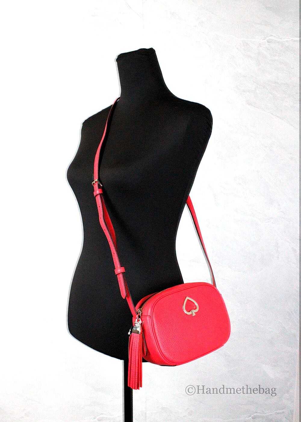 Kate Spade Kate Spade New York Women'S Kourtney Pebbled Leather Zip Around Camera Crossbody Bag Women's (Stoplight)