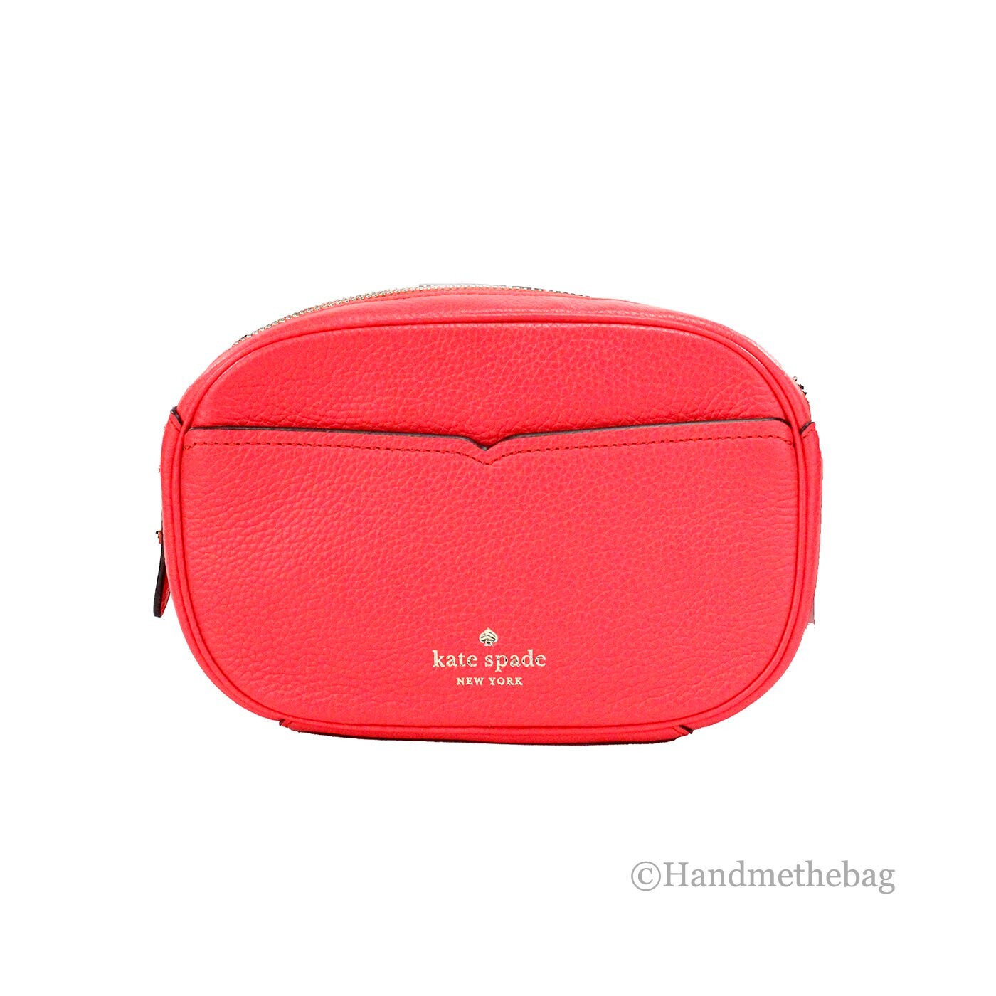 Kate Spade Kate Spade New York Women'S Kourtney Pebbled Leather Zip Around Camera Crossbody Bag Women's (Stoplight)