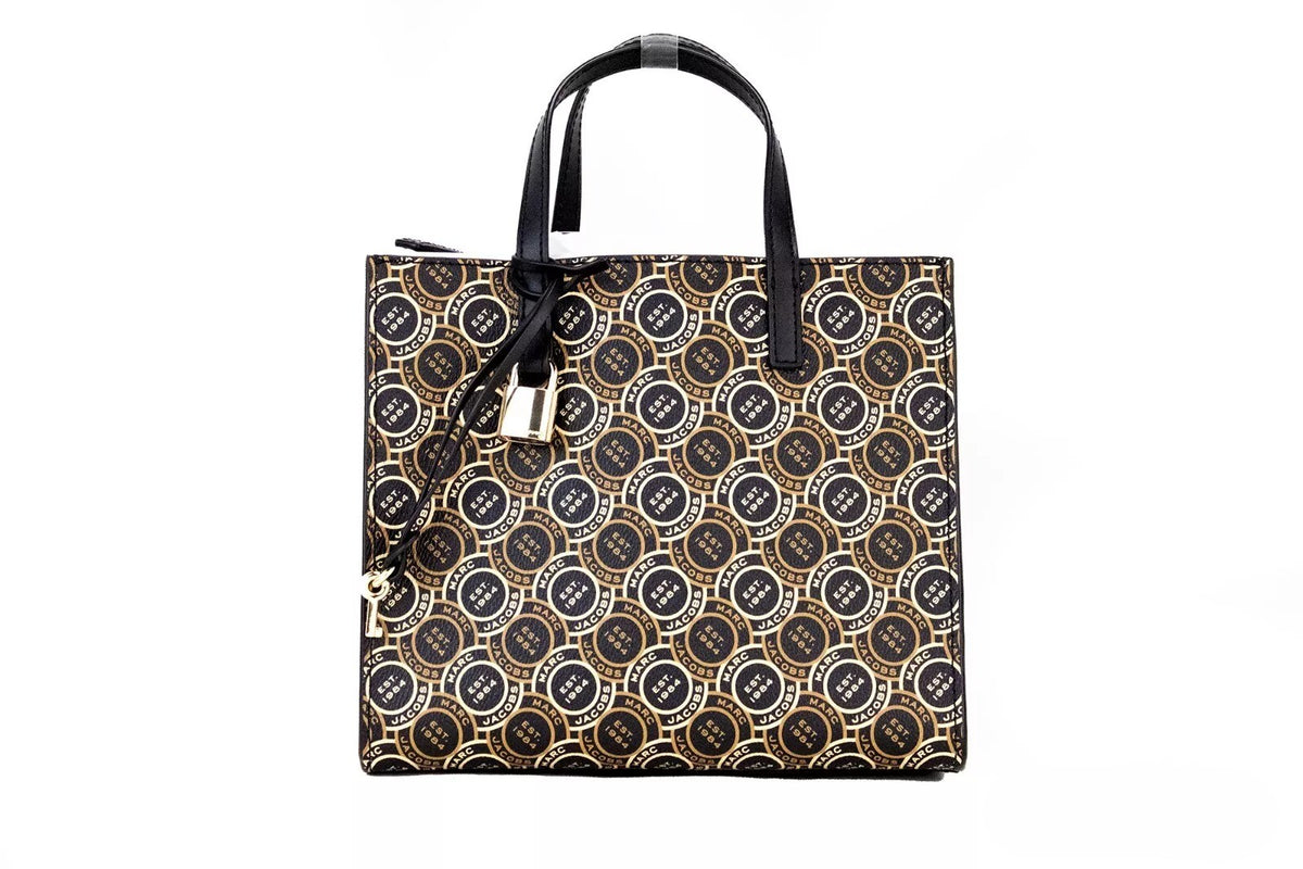 Marc Jacobs Marc Jacobs Mini Grind Signet Printed Leather Crossbody Tote Handbag Women's Purse