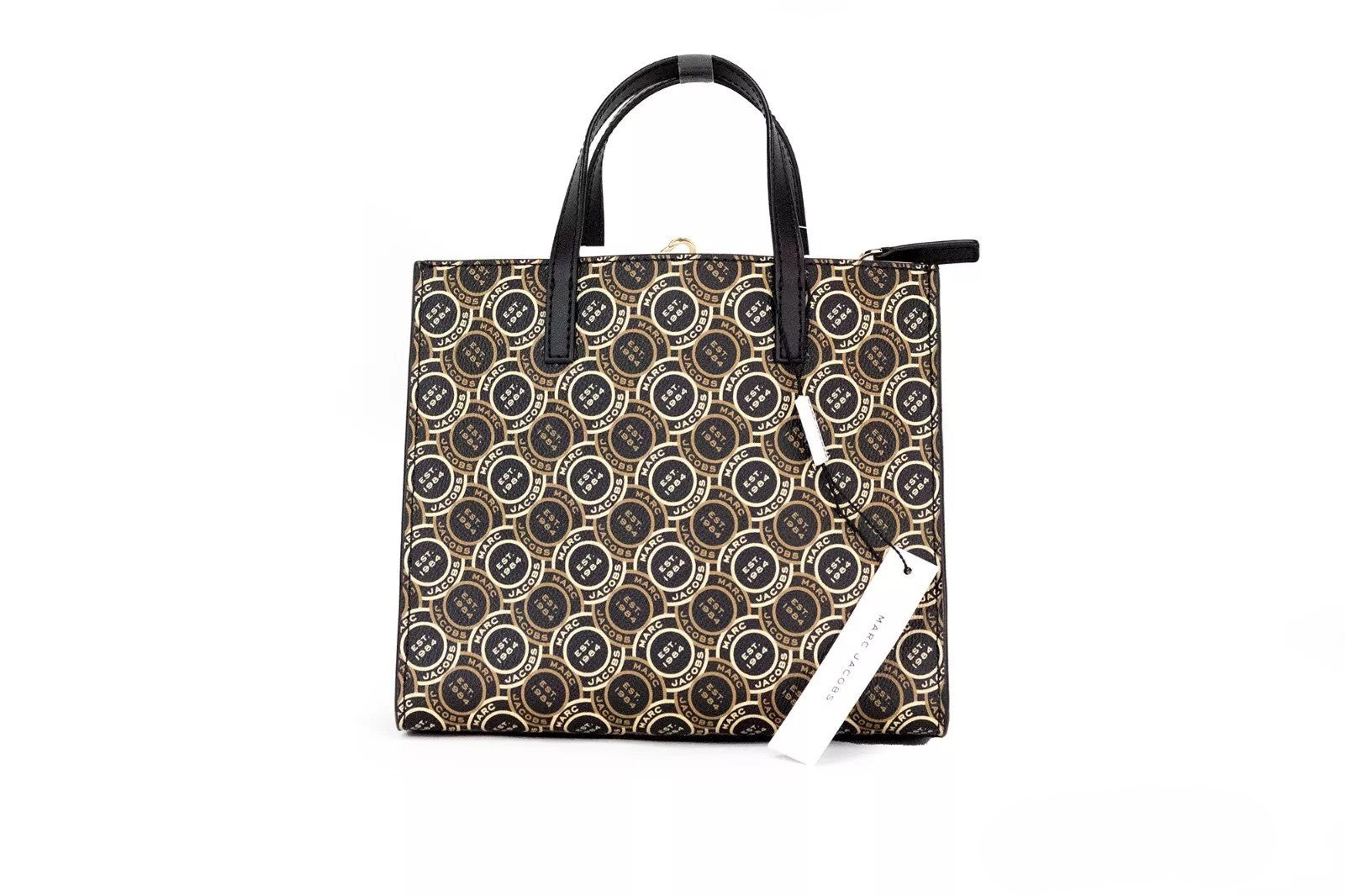Marc Jacobs Marc Jacobs Mini Grind Signet Printed Leather Crossbody Tote Handbag Women's Purse