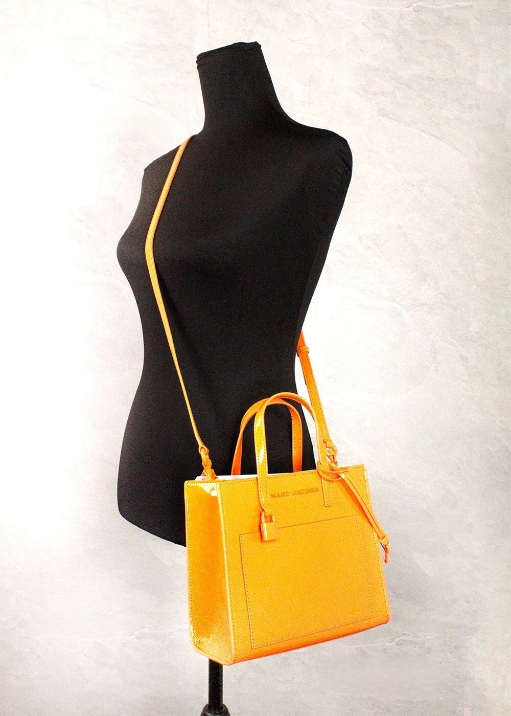 Marc Jacobs Marc Jacobs Mini Grind Scorched Patent Leather Crossbody Tote Bag Women's Purse