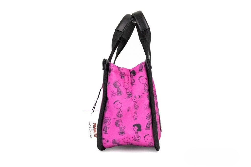 Marc Jacobs Marc Jacobs X Peanuts Mini Fuchsia Fedora Puffy Nylon Tote Convertible Women's Handbag