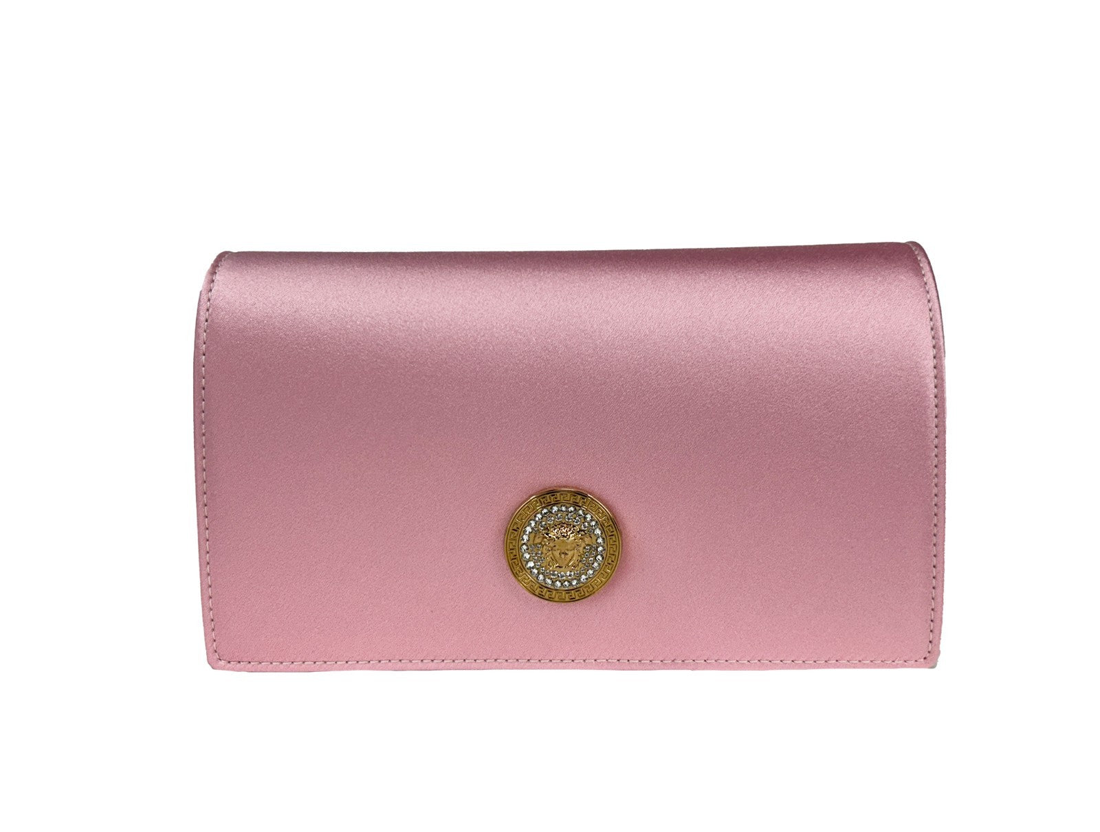 Versace Versace Medusa Crystal Satin Mini Chain Crossbody Bag Women's Purse