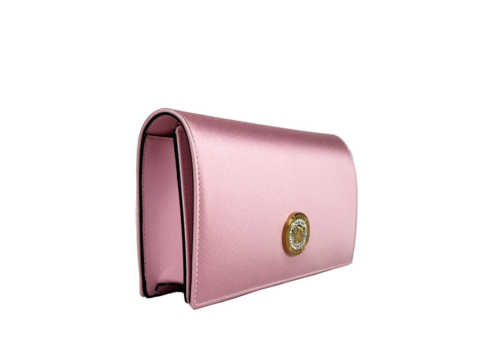 Versace Versace Medusa Crystal Satin Mini Chain Crossbody Bag Women's Purse