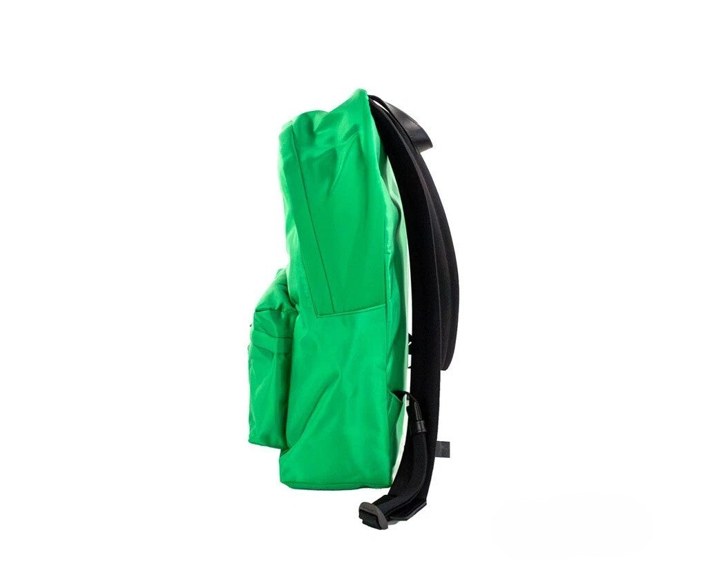 Versace Versace Large Bright Green Nylon Fabric Medusa Shoulder Backpack Women's Bookbag