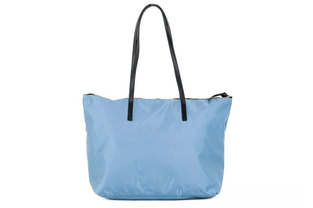 Versace Versace Portuna Medusa Medium Cornflower Blue Nylon Leather Tote Bag Women's Purse