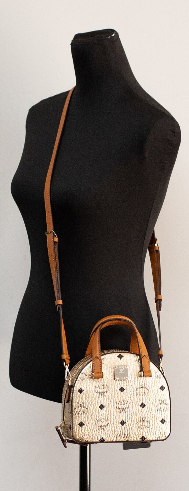 MCM MCM Half Moon Mini Round Top Tote Crossbody Women's Bag