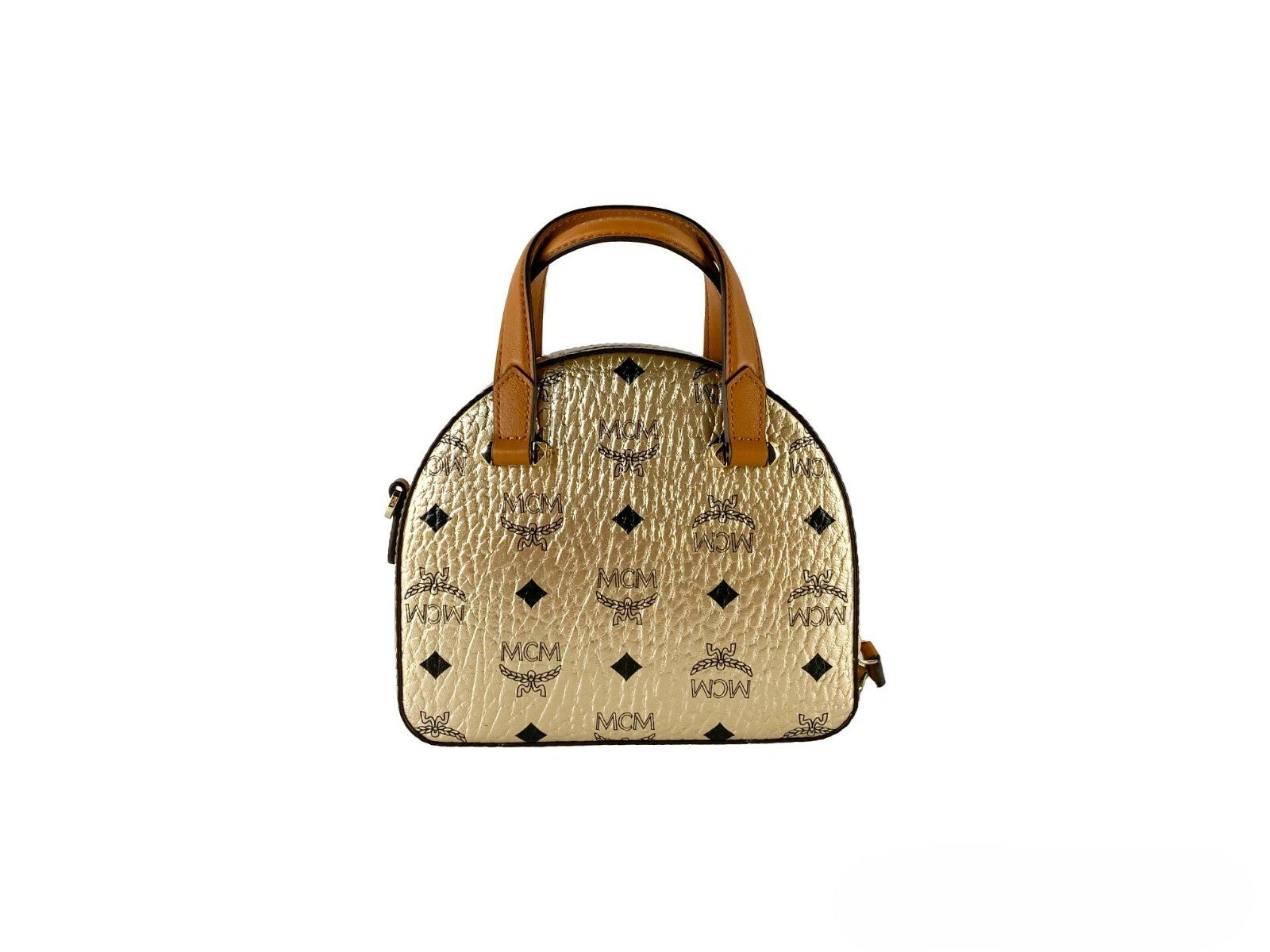 MCM MCM Half Moon Mini Round Top Tote Crossbody Women's Bag