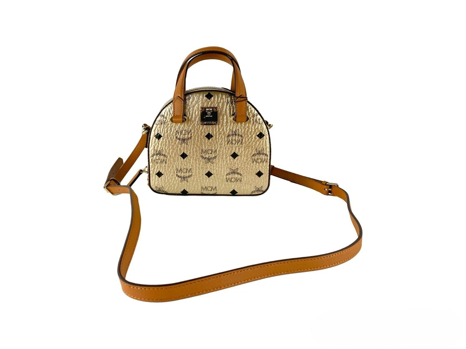 MCM MCM Half Moon Mini Round Top Tote Crossbody Women's Bag