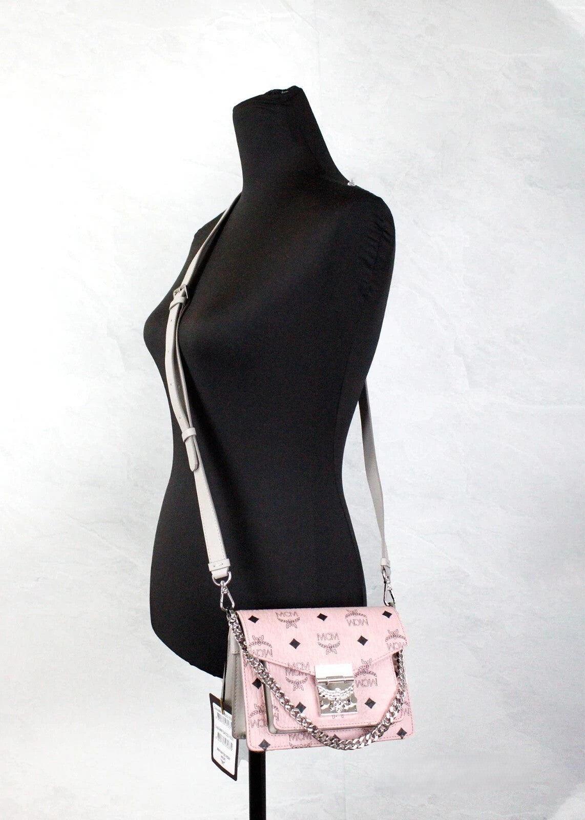 MCM MCM Signature Patricia Leather Mini Flap Lock Crossbody Women's Bag