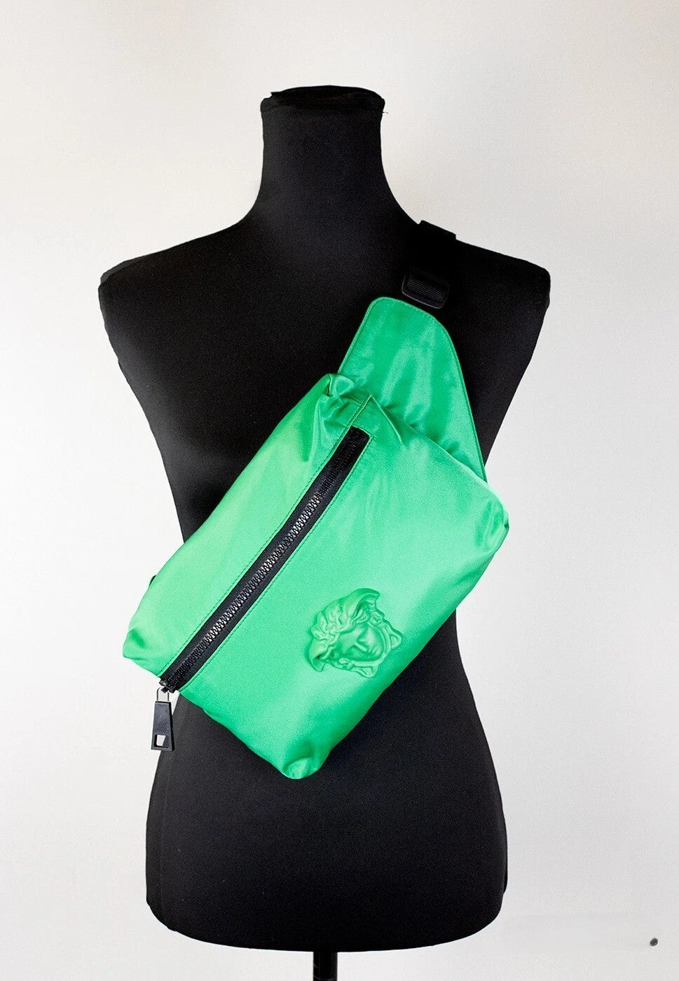 Versace Versace Small Bright Green Nylon Matte Medusa Belt Bag Waist Fanny Pack Women's Purse