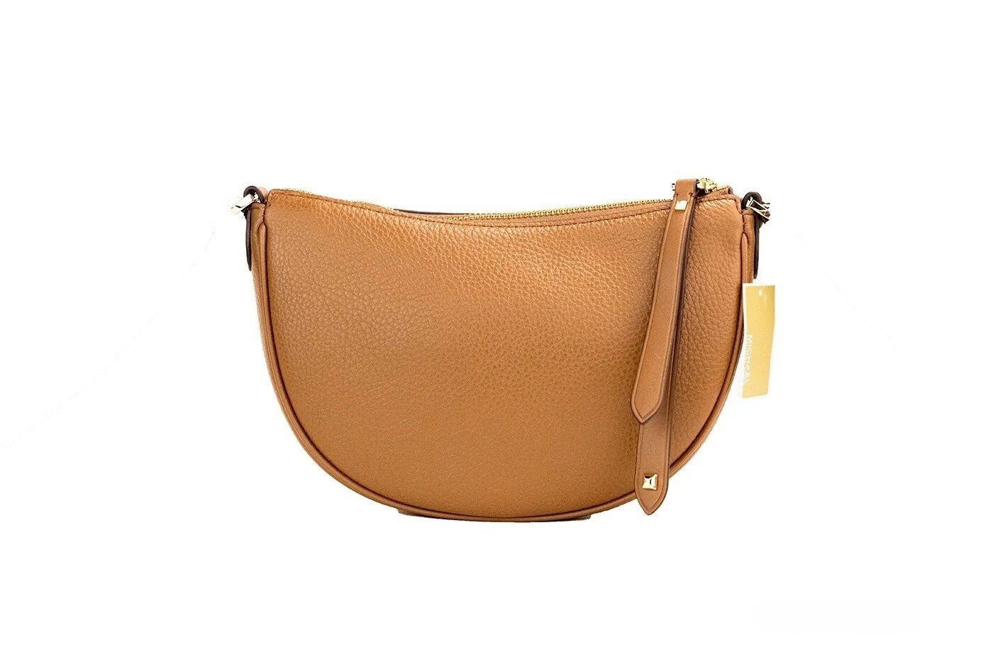 Michael Kors Michael Kors Dover Small Luggage Pebbled Leather Half Moon Crossbody Bag Women's Purse