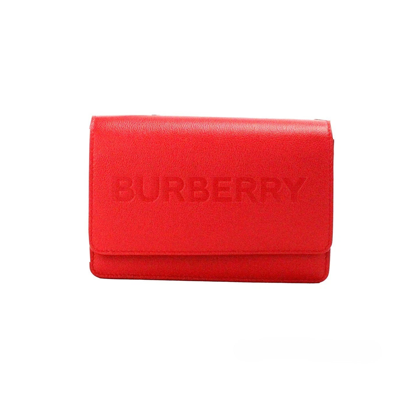 Burberry Burberry Hampshire Small Red Embossed Logo Smooth Leather Crossbody Women's Bag