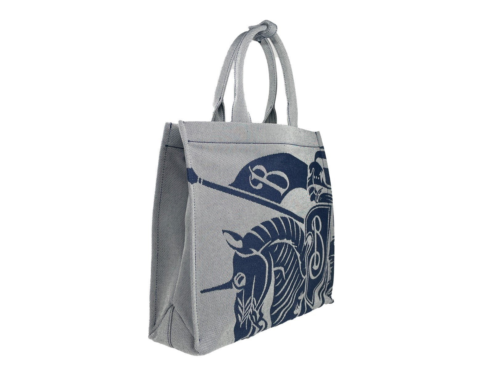Burberry Burberry Navy EKD Canvas Tote Bag With Coin Women's Pouch