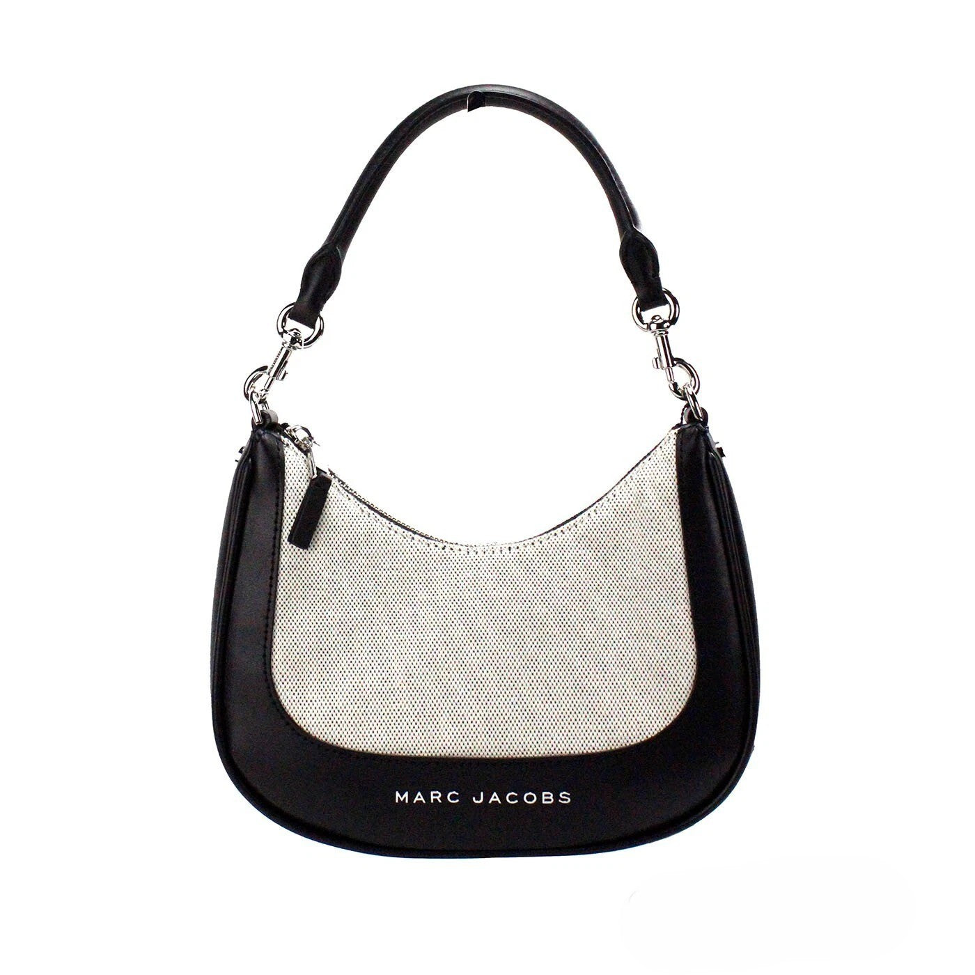 Marc Jacobs Marc Jacobs Natural Black Canvas Leather Hobo Shoulder Handbag Women's Purse