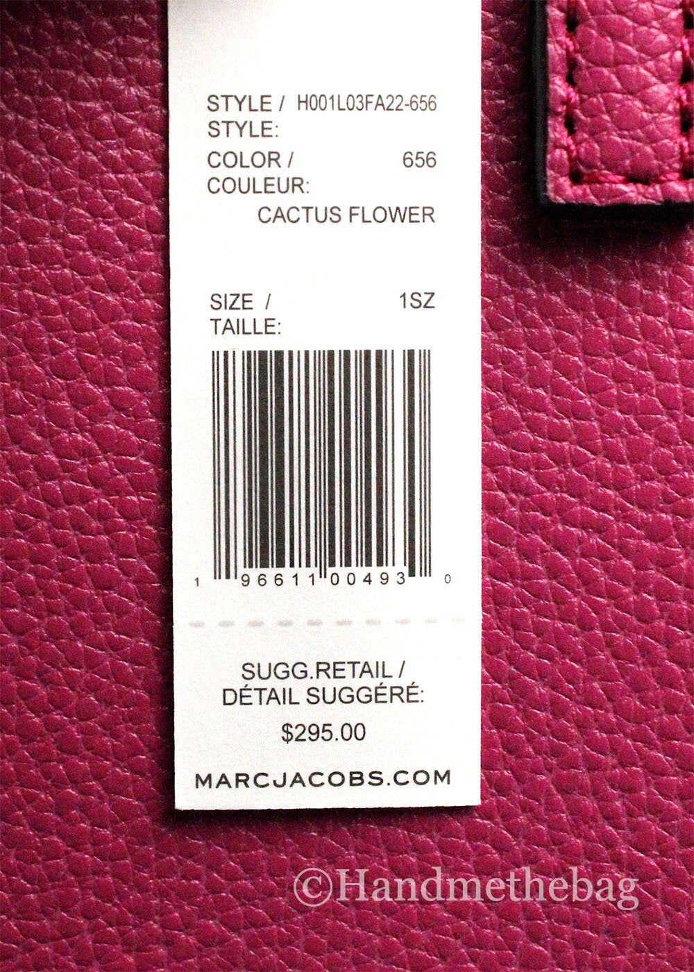 Marc Jacobs Marc Jacobs Mini Grind Cactus Flower Pebbled Leather Crossbody Tote Women's Bag